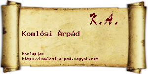 Komlósi Árpád névjegykártya