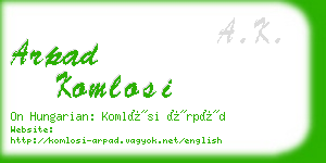 arpad komlosi business card